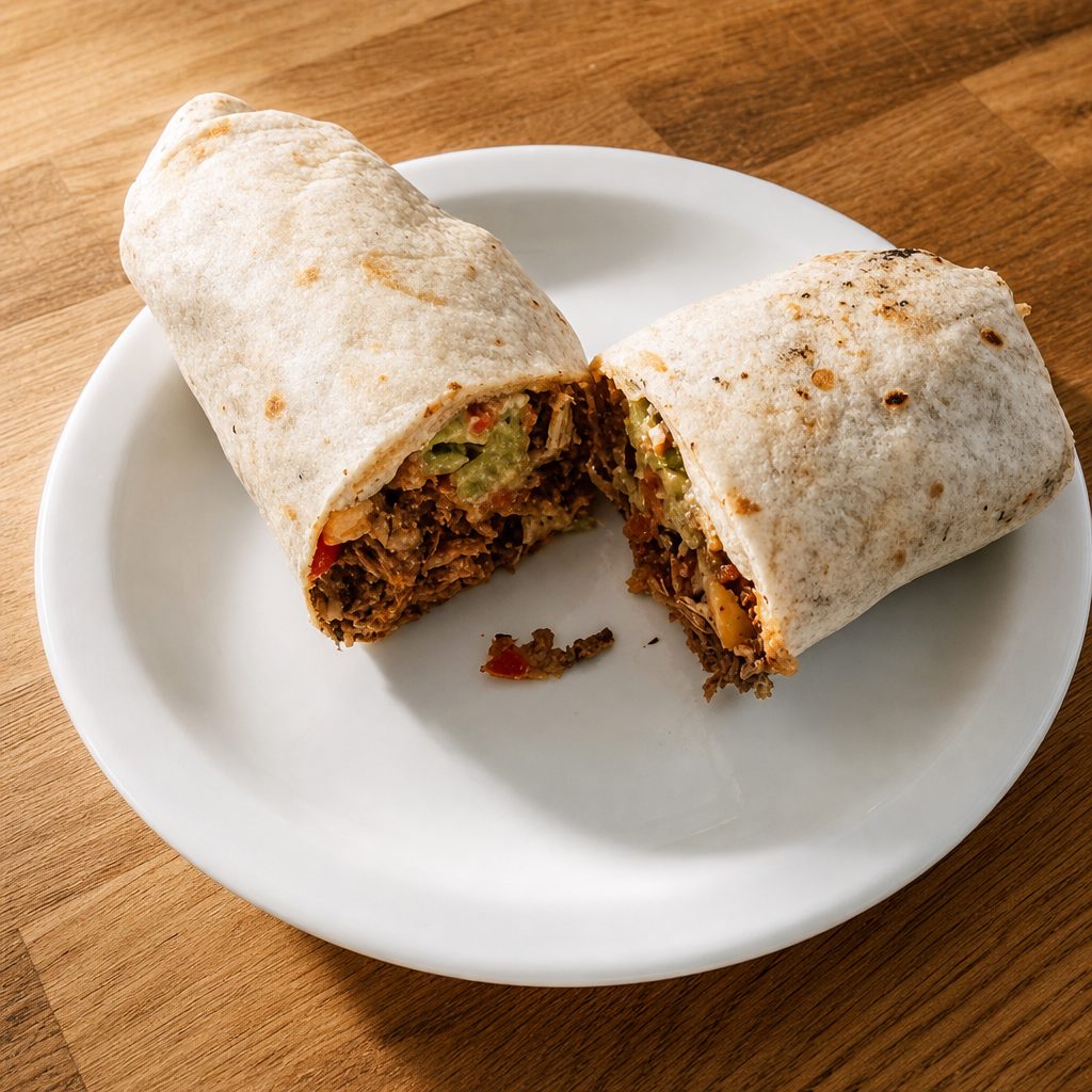 Chicken in Adobo Sauce Burrito.