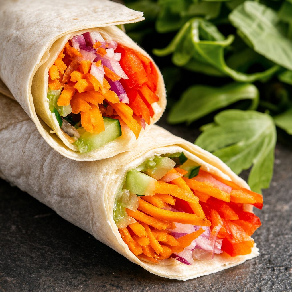 Seasoned Sauteed Veggies Burritos.