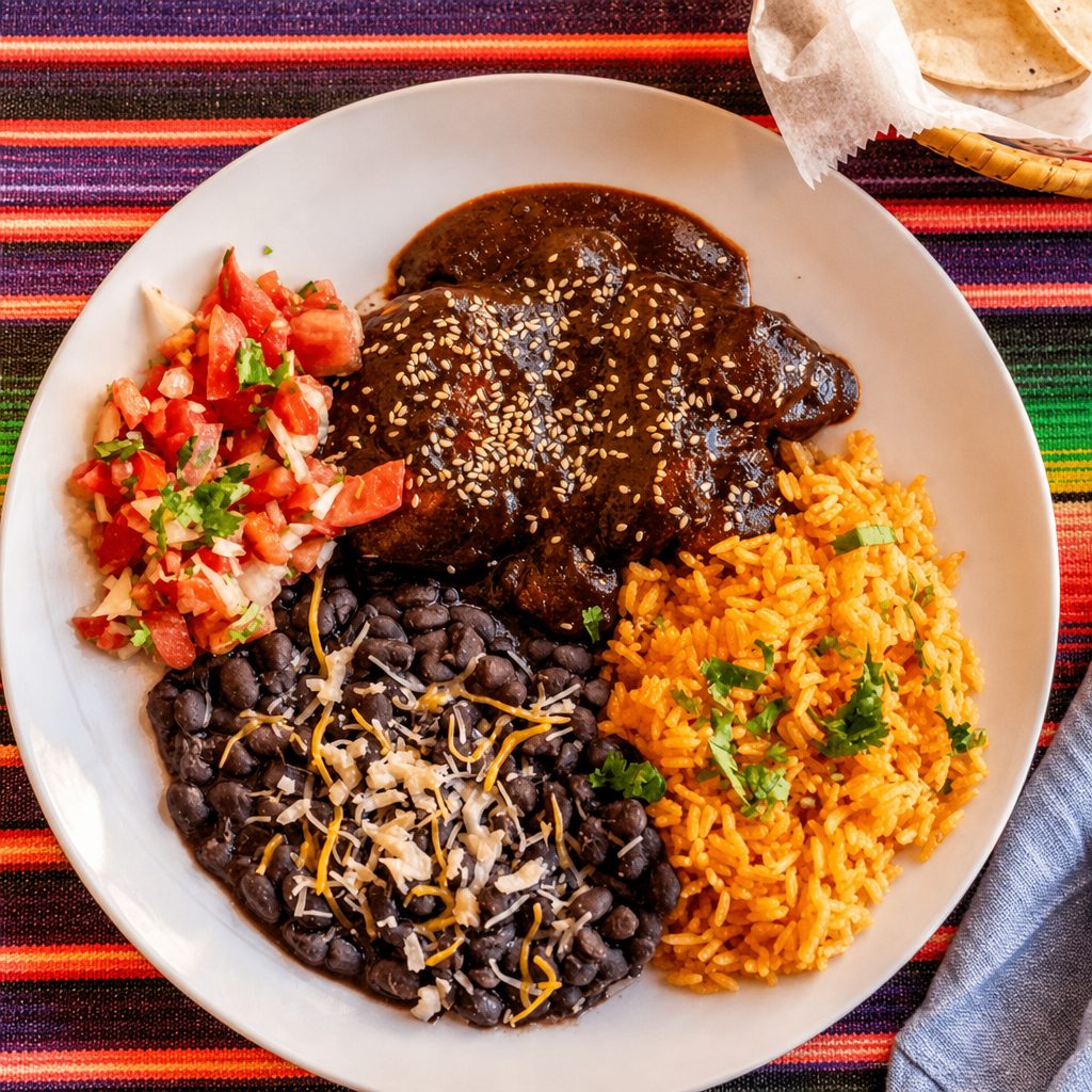 Mole Poblano Plate.